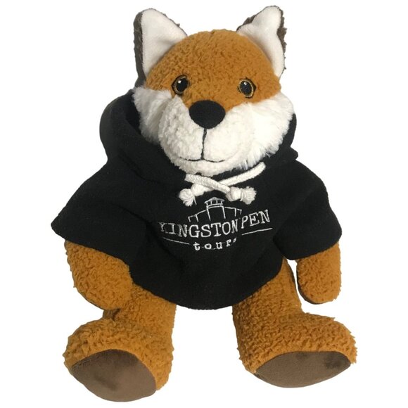 Kingston Pen Tours Fox Stuffed Animal With Black Hoodie 12" - Picture 1 of 9